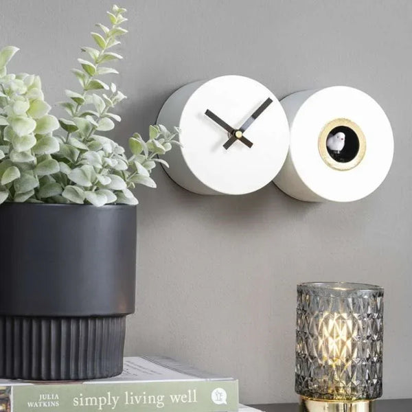 Duo Cuckoo Clock - matte white - Bolt of Cloth