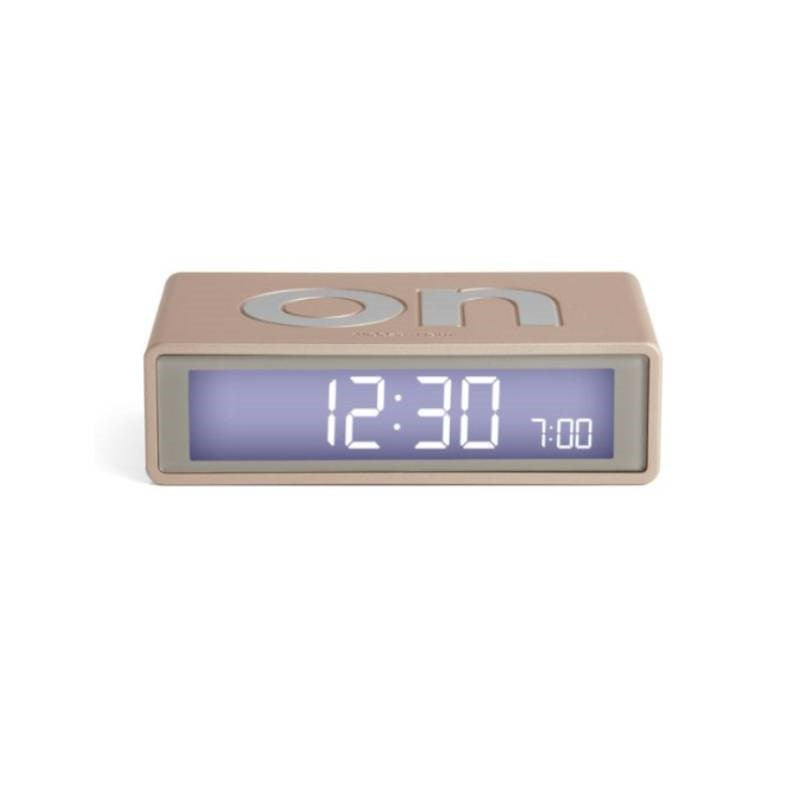 Lexon Flip Classic Alarm Clock in soft gold