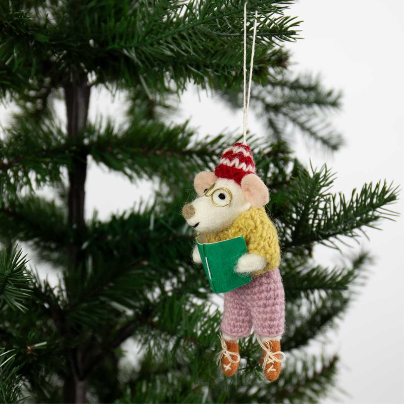 Reading Teacher Felted Ornament