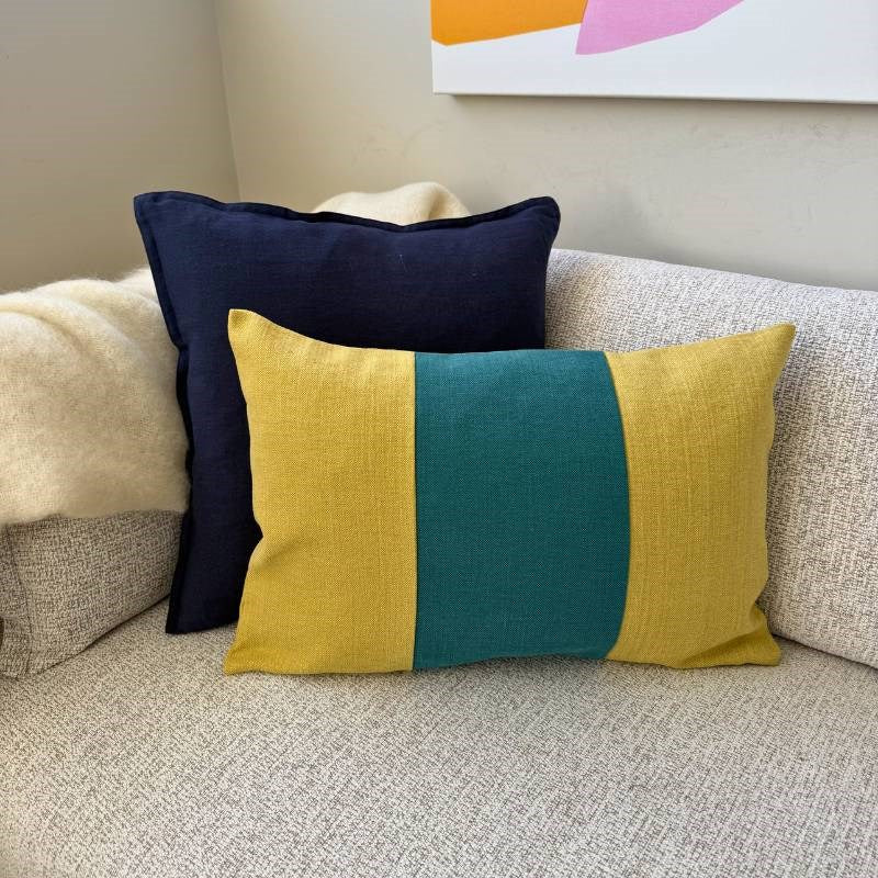 Triples Cushion Cover 60x40cm in Indian green and lora