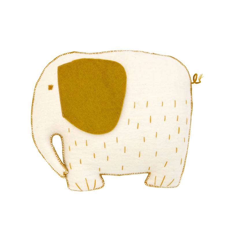 Elephant Cushion 38x32cm in natural