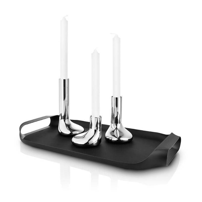 Liquid Lounge Serving Tray in matte black