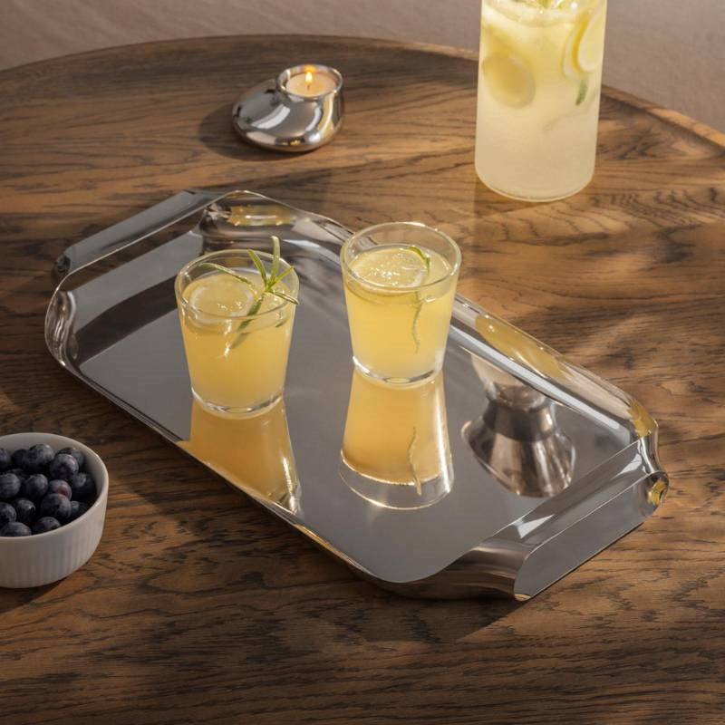 Liquid Lounge Serving Tray in stainless steel