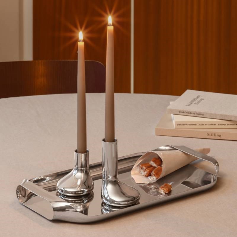 Liquid Lounge Serving Tray in stainless steel