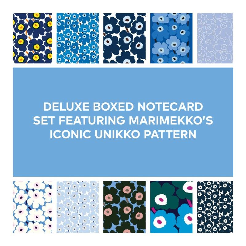 Marimekko Unikko Notecards in blues