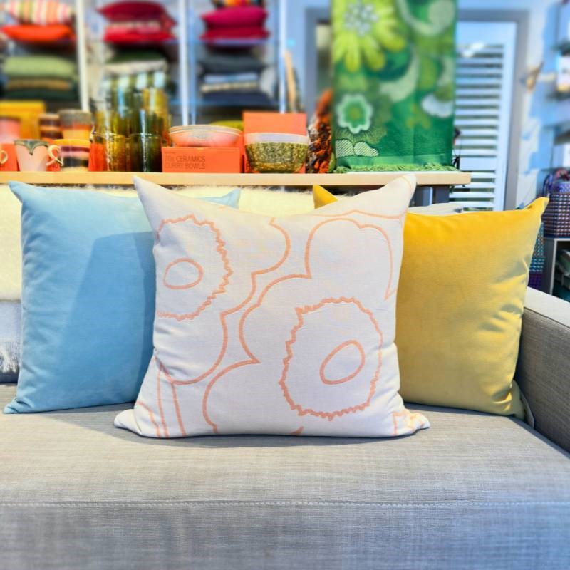 Piirto Unikko Cushion Cover 60cm in off white, peach