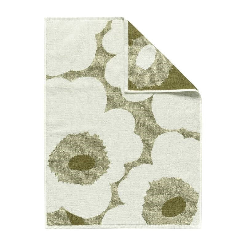 Unikko Hand Towel 50x70cm in green umber, cream