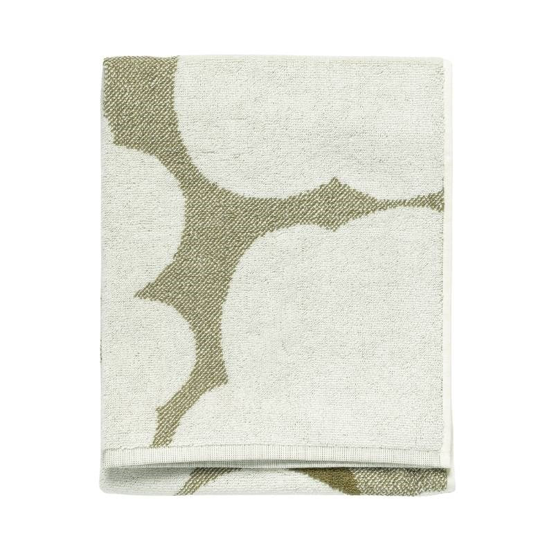 Unikko Hand Towel 50x70cm in green umber, cream