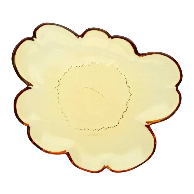 Unikko Glass Plate 20cm in amber