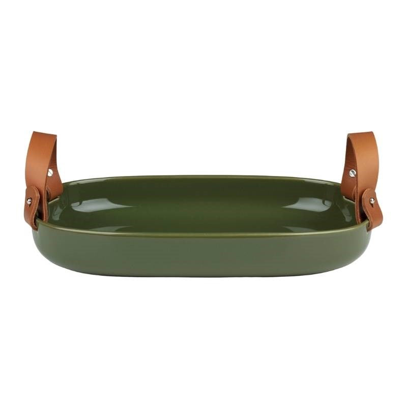 Iso Koppa Serving Platter 23x32cm in harvest green