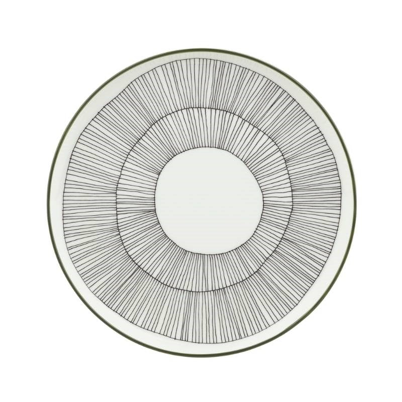 Kukat Puhkeavat Plate 20cm in white, forest green, black