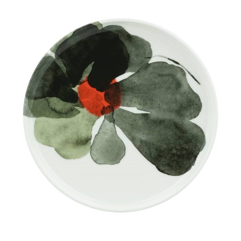 Valssi Plate 20cm in white, forest green, tomato red