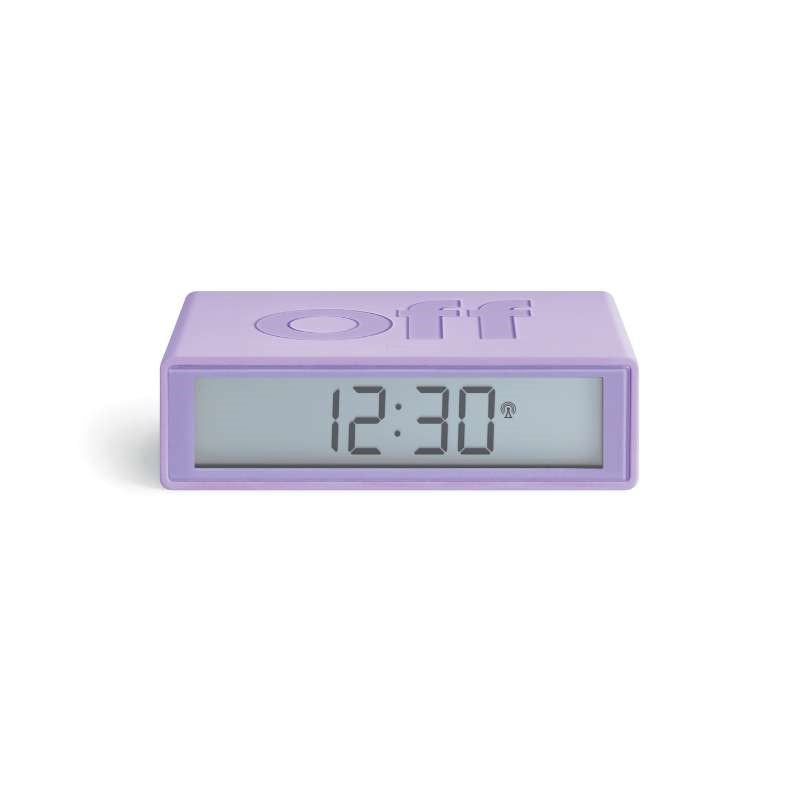 Lexon Flip Classic Alarm Clock in lilac
