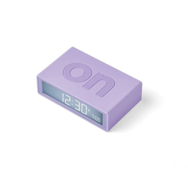 Lexon Flip Classic Alarm Clock in lilac