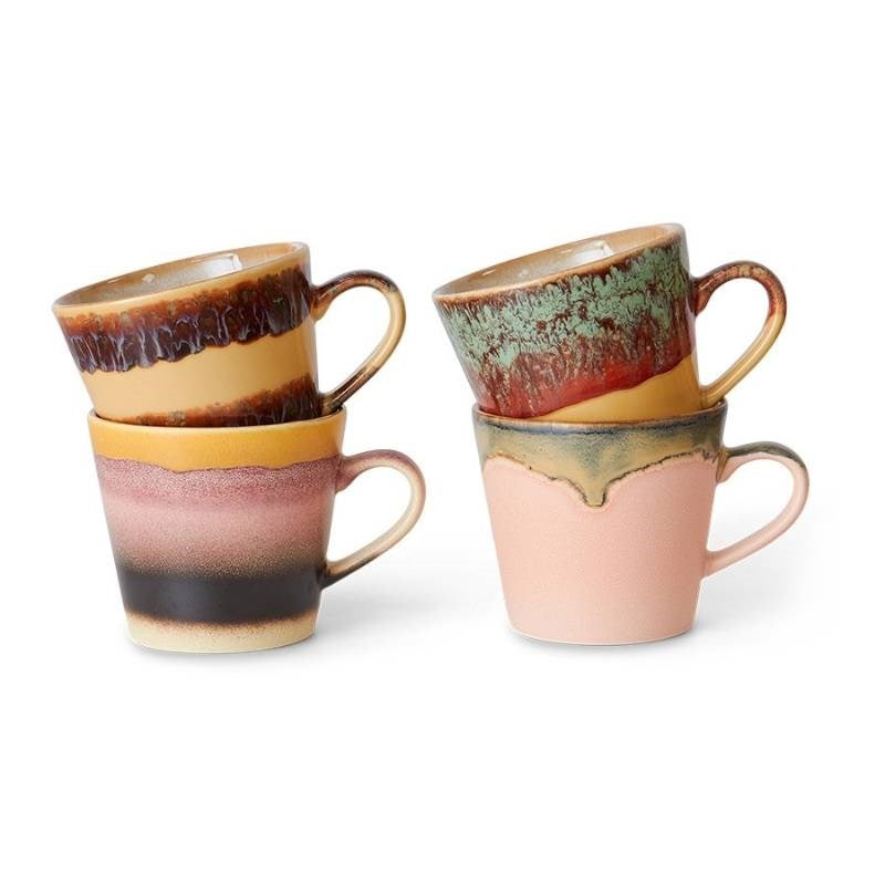 70's Ceramics Cappuccino Mug 330ml set of 4 in vista