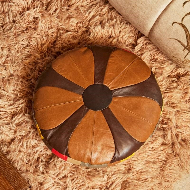 Retro patch cushion 55cm
