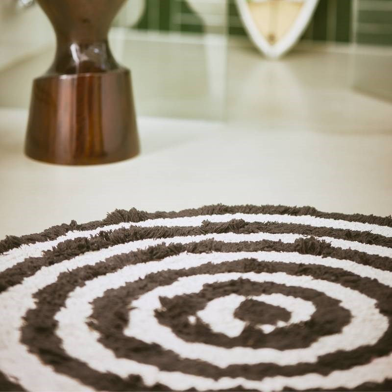 Round Bath Mat in monochrome