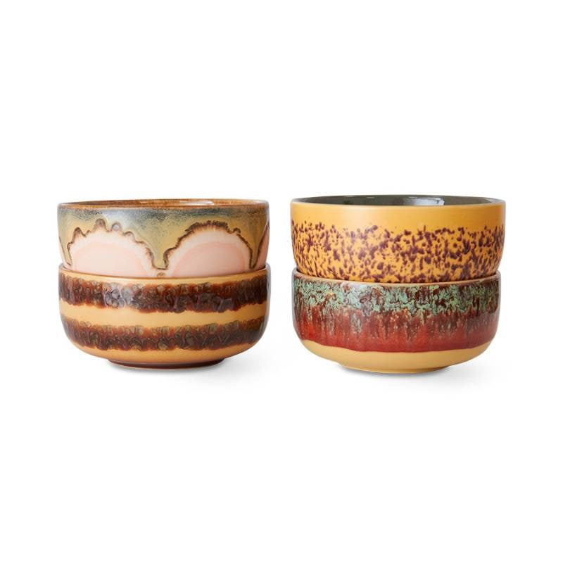 70's Ceramics Dessert Bowl, set of 4 in harbour