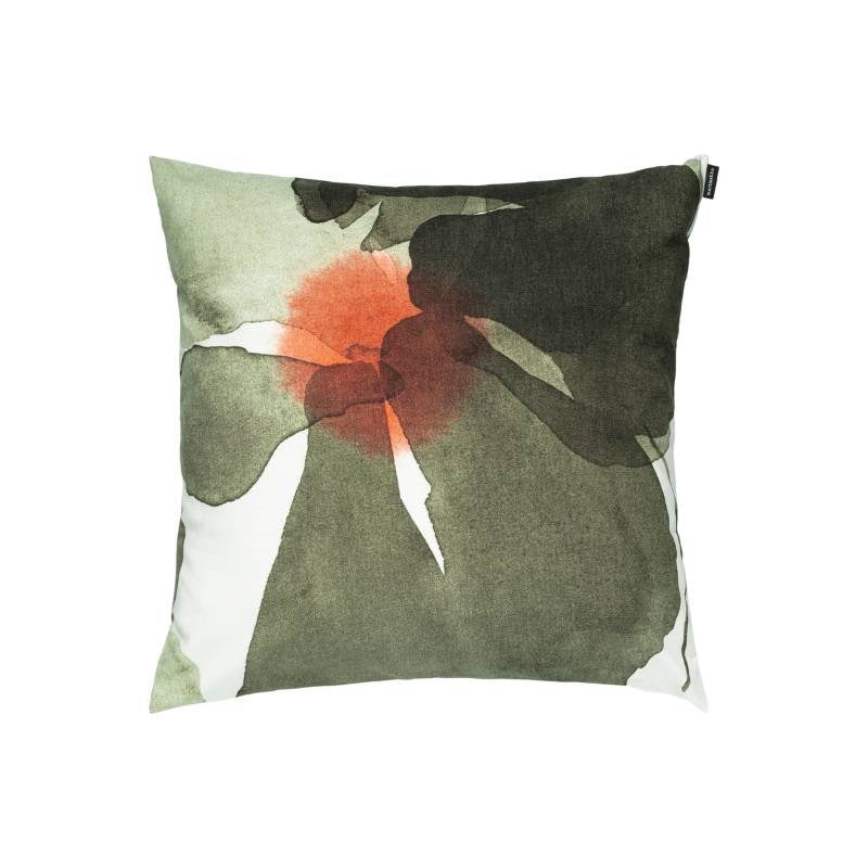 Valssi Cushion Cover 50cm in white, forest green, tomato