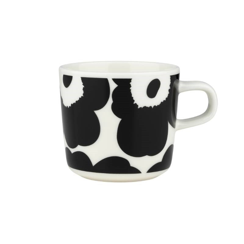 Oiva Unikko Coffee cup 200ml in black, white