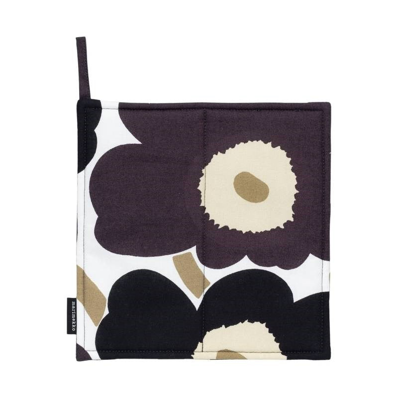 Pieni Unikko Pot holder in white, dark grey, beige