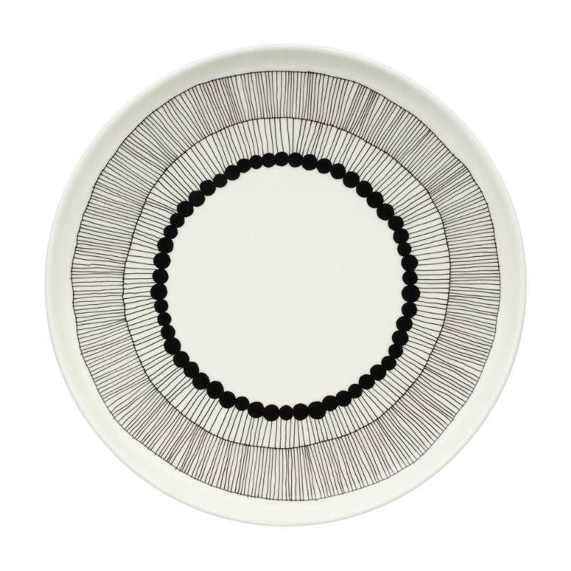 Oiva Siirtolapuutarha Plate 25cm in white, black