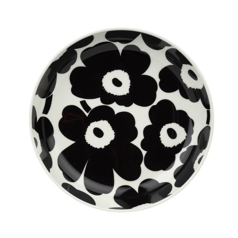 Oiva Unikko Deep plate 20.5cm in black, white