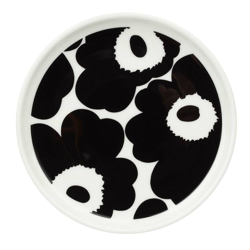 Oiva Unikko Plate diam 13.5cm in black, white