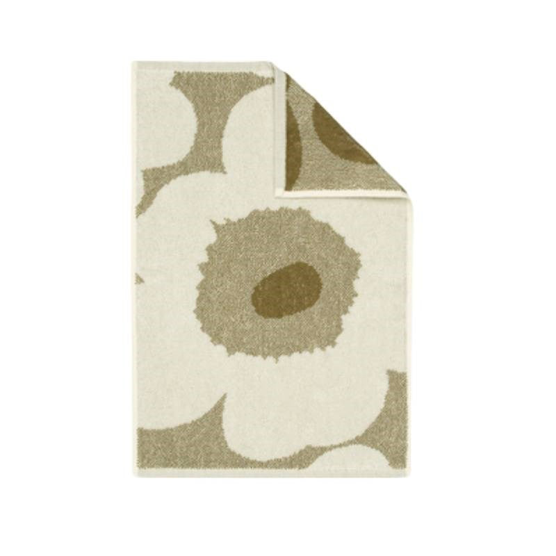 Unikko Guest Towel 30 x 50cm in green umber, cream