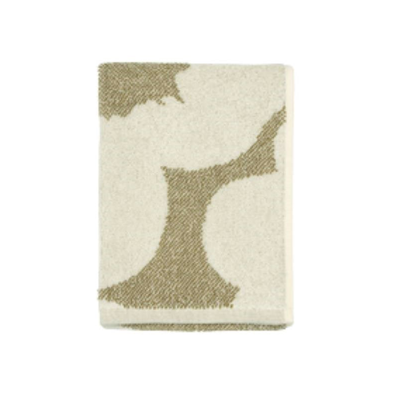 Unikko Guest Towel 30 x 50cm in green umber, cream