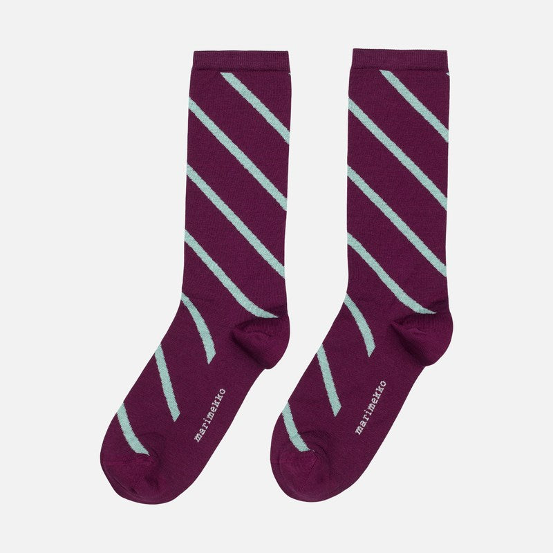 Sissi Basso Socks in dark violet, mint
