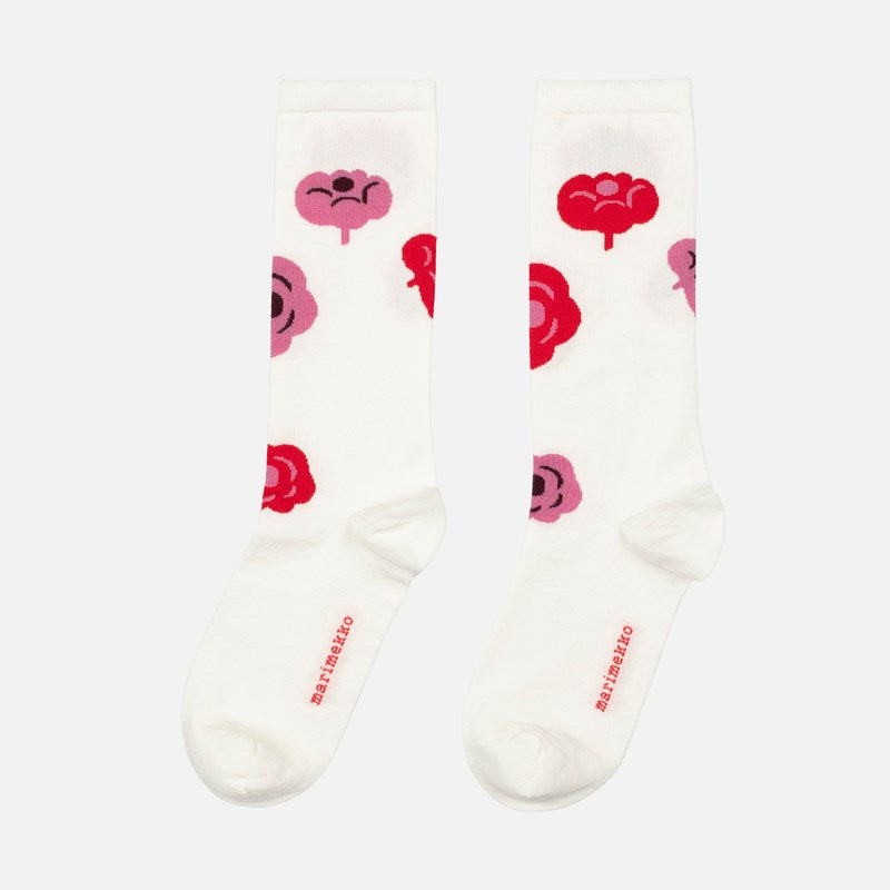Sissi Tumma Socks in off white, red, pink