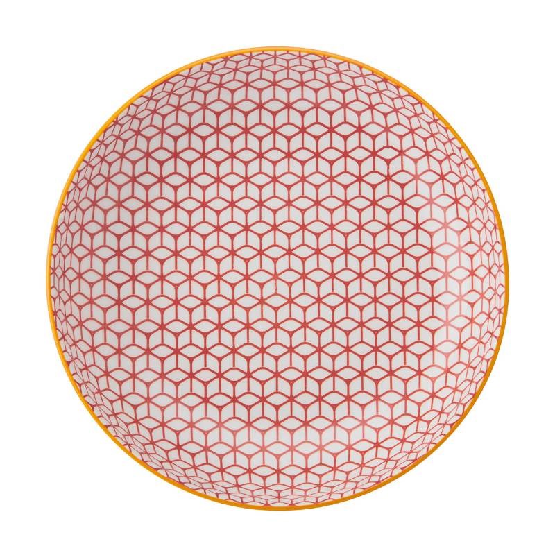 Pasta Bowl 21cm in geometric blue