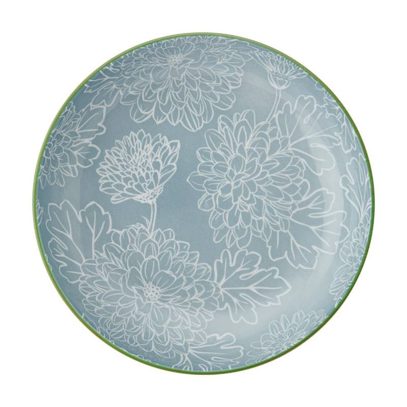 Pasta Bowl 21cm in leaf print and geometric