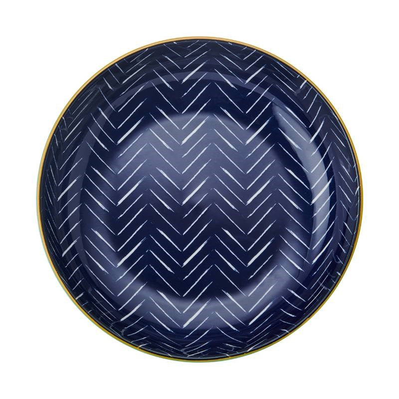 Pasta Bowl 21cm in indigo chevron
