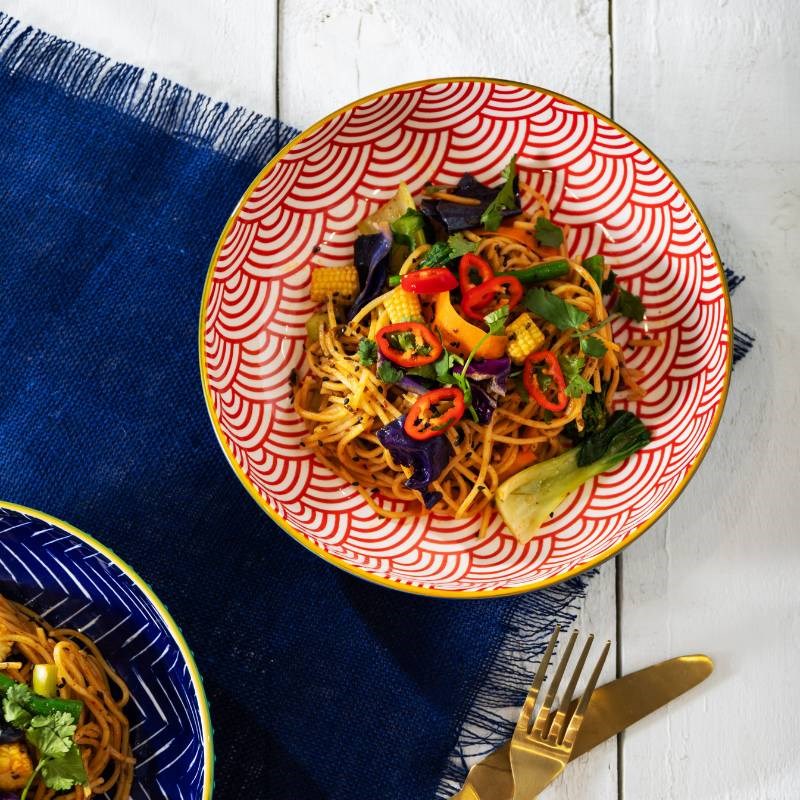 Pasta Bowl 21cm in blue arc