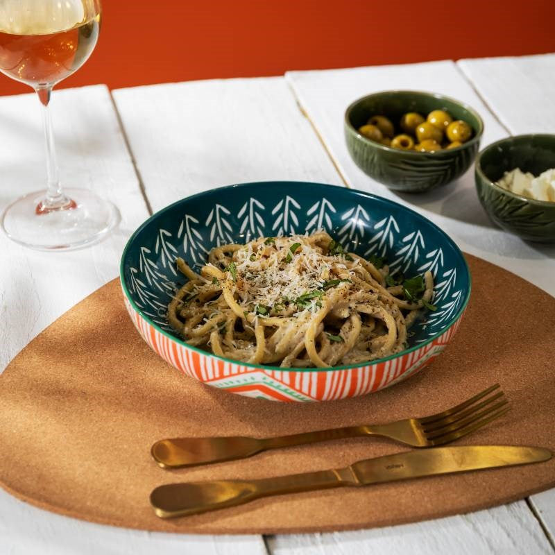 Pasta Bowl 21cm in mixed folk