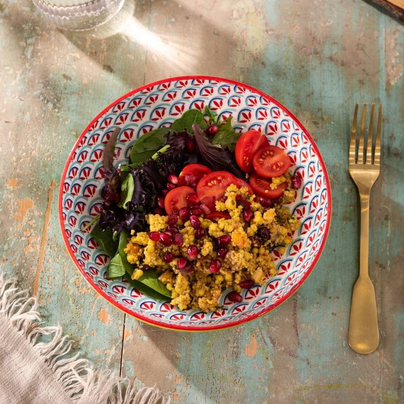 Pasta Bowl 21cm in geometric line