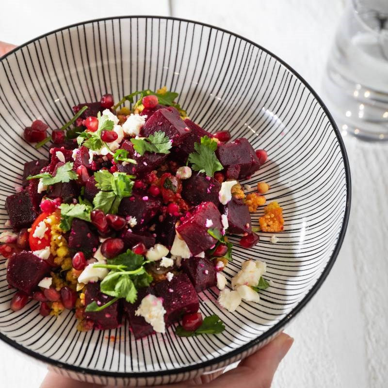 Pasta Bowl 21cm in black stripe