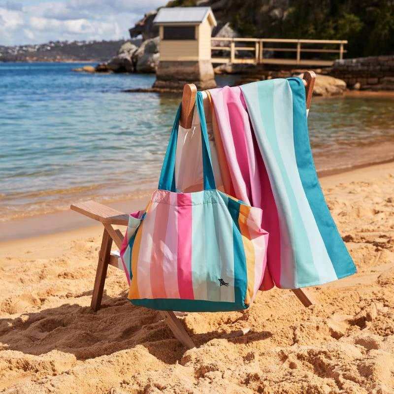 Beach Tote Bag size M in coastal candy