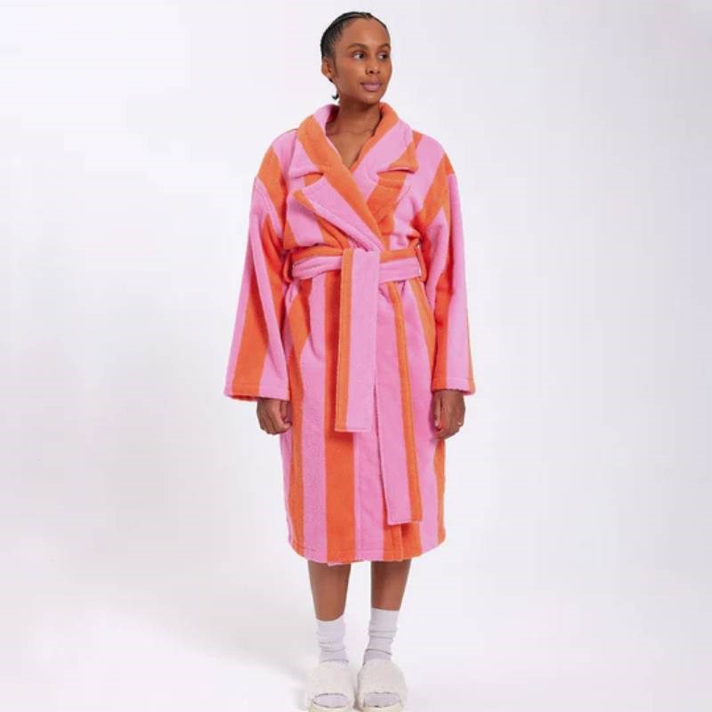 Robe in sherbet stripes S/M