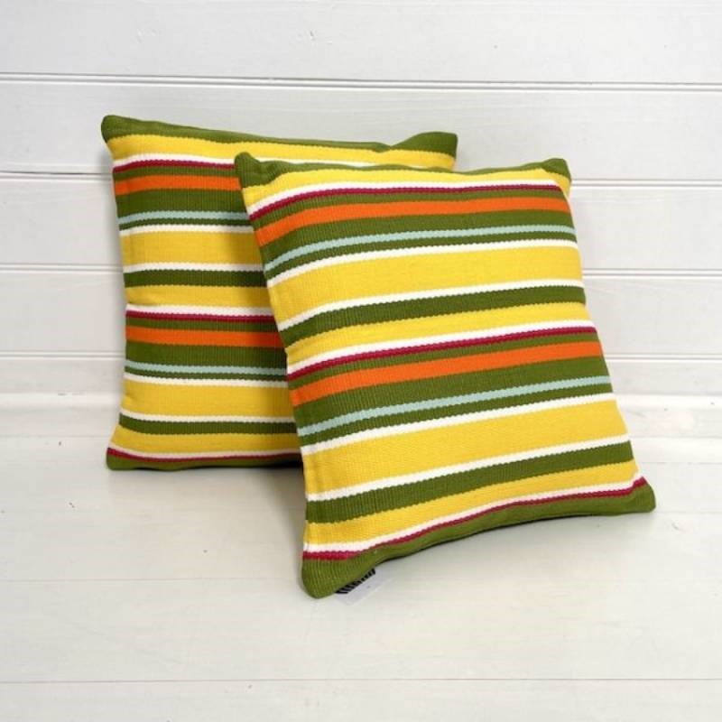 Deck Stripe Outdoor Cushion Cover 50cm in salad