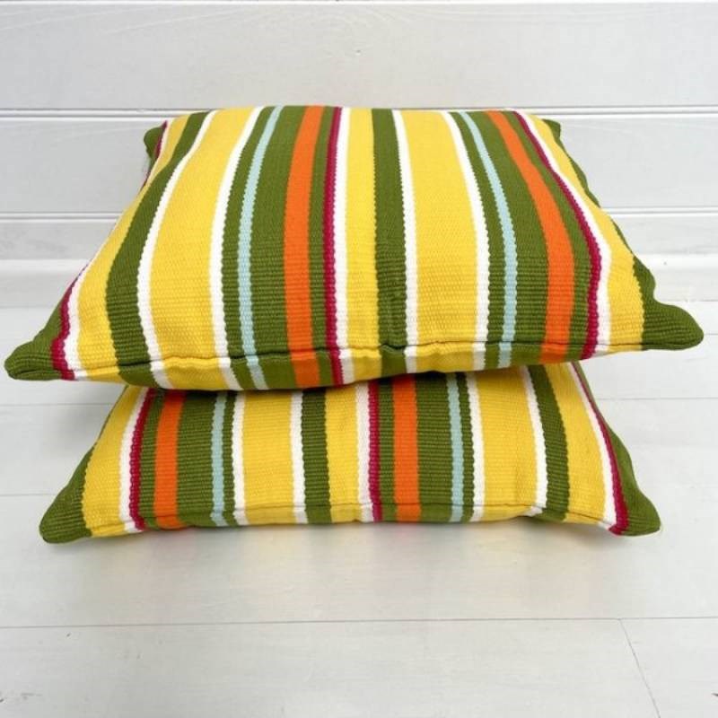 Deck Stripe Outdoor Cushion Cover 50cm in salad