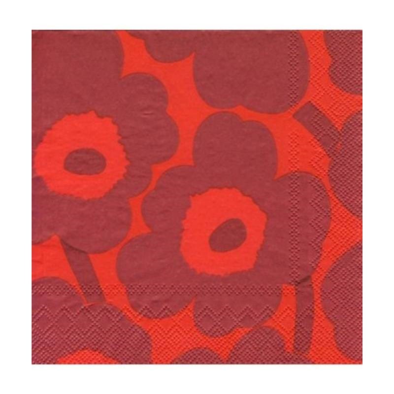 Serviettes in Unikko Red Red