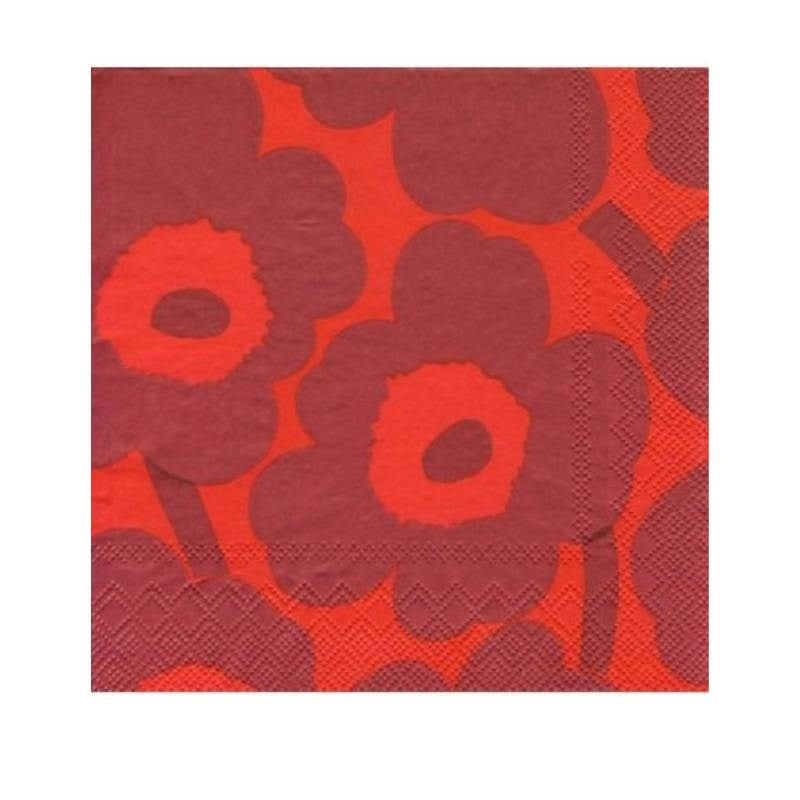 Cocktail Serviettes in Unikko Red Red