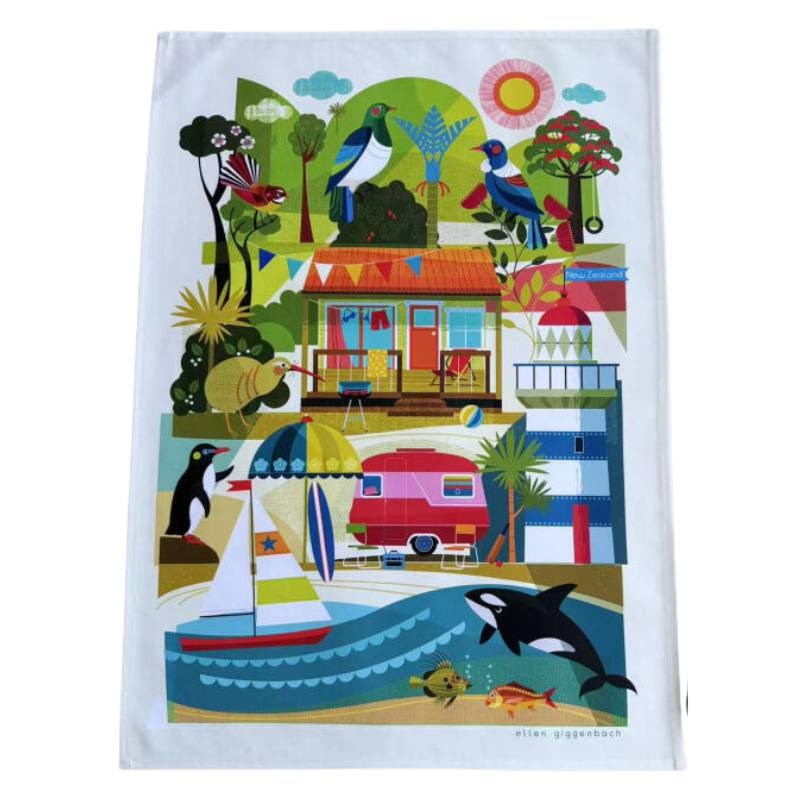 Summer Beach Tea Towel