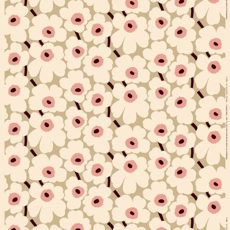 Pieni Unikko 2 Cotton Fabric in beige, cotton, rosa
