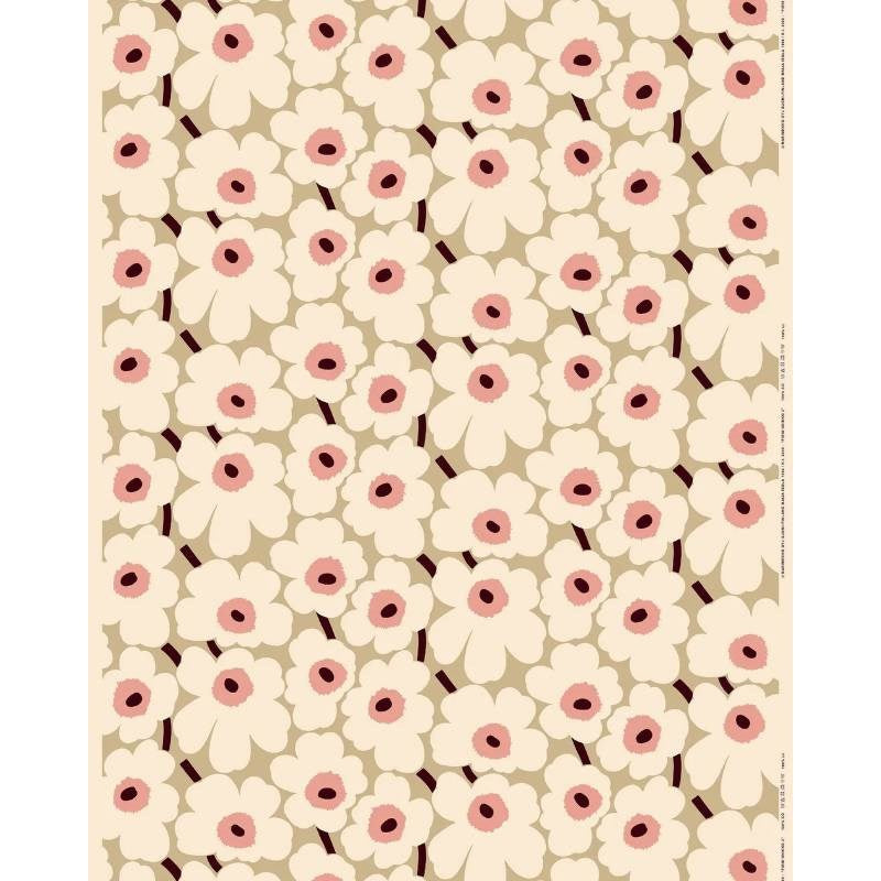 Pieni Unikko 2 Cotton Fabric in beige, cotton, rosa