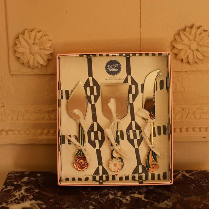 Posy Cheese Knife Set in Gift Box