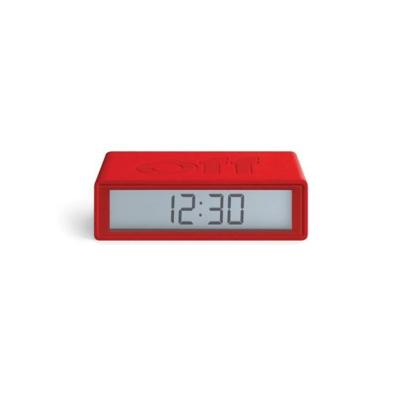 Lexon Flip Classic Alarm Clock in red